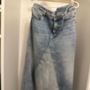 Wash Lab Pieced Denim Midi Skirt